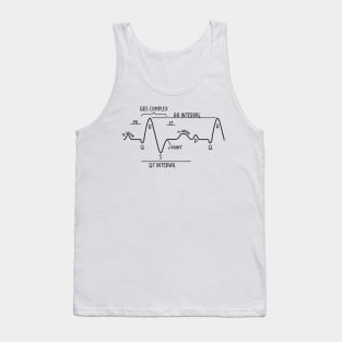 Hand Drawn Normal Electrocardiogram Black Tank Top